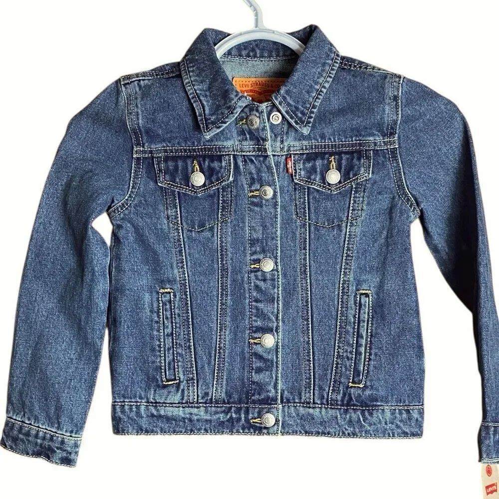 Levi’s Kids Denim Trucker Jacket Size 6 Blue Jean Button Front Classic Style